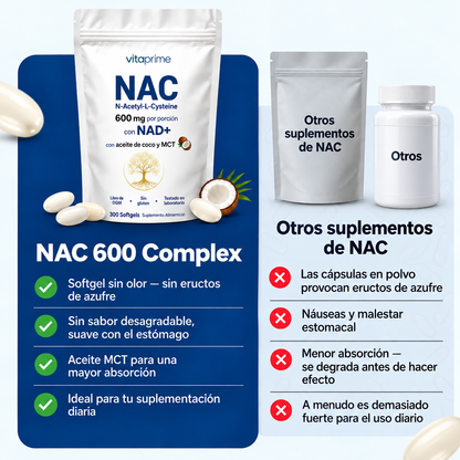Nac 600mg con NAD+ | Vuelve a sentirte como antes